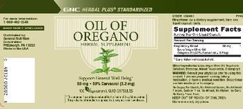 GNC Herbal Plus Standardized Oil Of Oregano - herbal supplement