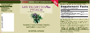 GNC Herbal Plus Standardized Saw Palmetto Plus Pygeum - herbal supplement