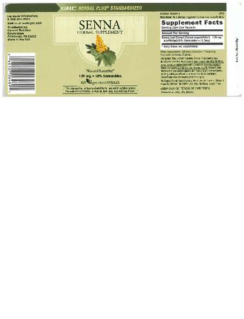 GNC Herbal Plus Standardized Senna - herbal supplement