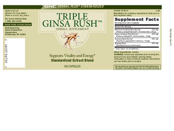 GNC Herbal Plus Standardized Triple Ginsa Rush - herbal supplement
