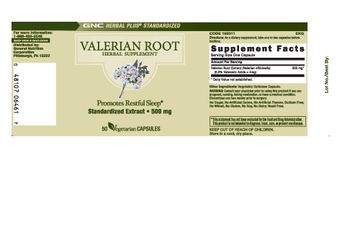 GNC Herbal Plus Standardized Valerian Root - herbal supplement