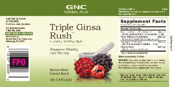 GNC Herbal Plus Triple Ginsa Rush - herbal supplement