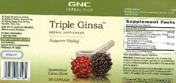 GNC Herbal Plus Triple Ginsa - herbal supplement