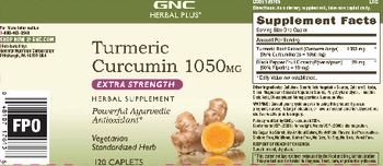 GNC Herbal Plus Turmeric Curcumin 1050 mg Extra Strength - herbal supplement