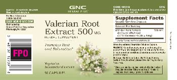 GNC Herbal Plus Velerian Root Extract 500 mg - herbal supplement