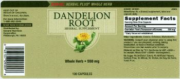 GNC Herbal Plus Whole Herb Dandelion Root 550 mg - herbal supplement