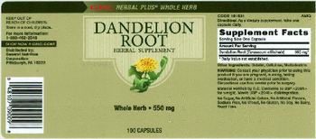 GNC Herbal Plus Whole Herb Dandelion Root - herbal supplement