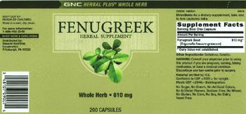 GNC Herbal Plus Whole Herb Fenugreek - herbal supplement