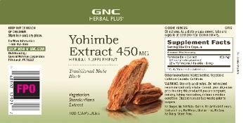 GNC Herbal Plus Yohimbe Extract 450 mg - herbal supplement