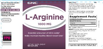 GNC L-Arginine 1000 mg - supplement