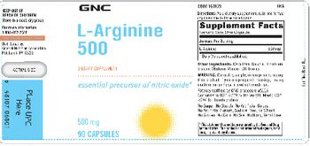 GNC L-Arginine 500 - supplement