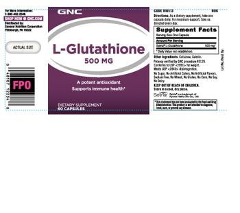 GNC L-Glutathione 500 mg - supplement