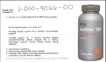 GNC Lecithin 500 - supplement