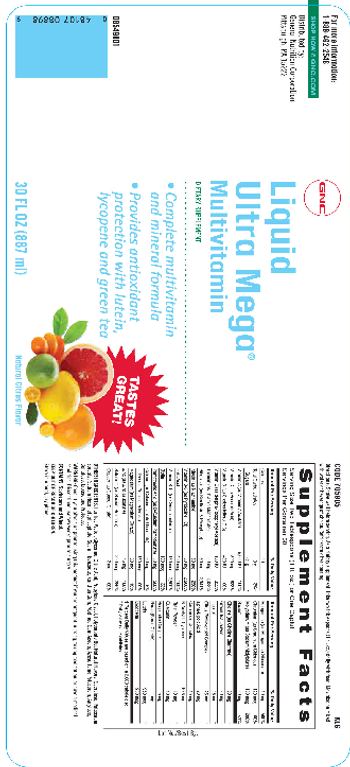 GNC Liquid Ultra Mega Multivitamin Natural Citrus Flavor - supplement