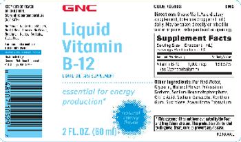 GNC Liquid Vitamin B-12 Natural Cherry Flavor - liquid supplement