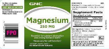 GNC Magnesium 250 mg - supplement