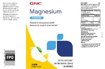 GNC Magnesium Powder Lemon - supplement