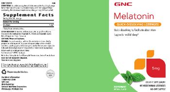 GNC Melatonin 5 mg Quick-Dissolving Lozenges Peppermint - supplement