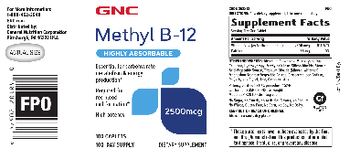 GNC Methyl B-12 2500 mcg - supplement