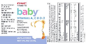 GNC Milestones Baby Vitamins A, C & D-3 Unflavored - supplement