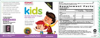 GNC Milestones Kids Gummy Fruit & Veggie For Kids 2-12 - supplement
