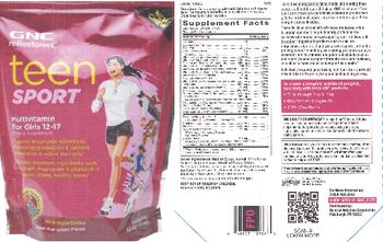 GNC Milestones Teen Sport Multivitamin For Girls Natural Acai-Grape Flavor - supplement