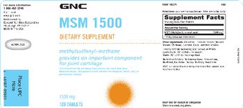 GNC MSM 1500 - supplement
