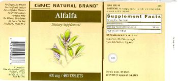GNC Natural Brand Alfalfa 500 mg - supplement