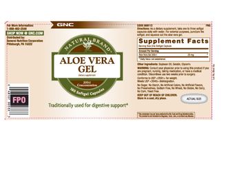 GNC Natural Brand Aloe Vera Gel 200:1 Concentration - supplement