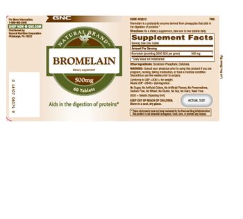 GNC Natural Brand Bromelain 500 mg - supplement