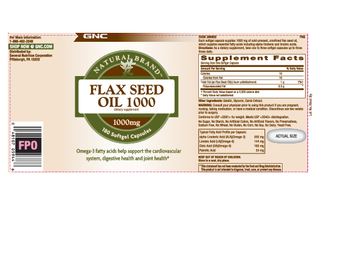 GNC Natural Brand Flax Seed Oil 1000 - supplement