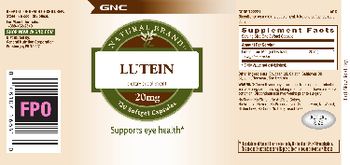 GNC Natural Brand Lutein 20 mg - supplement
