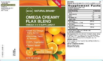 GNC Natural Brand Omega Creamy Flax Blend Natural Flavor Orange Creme - omega 369 supplement