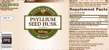 GNC Natural Brand Psyllium Seed Husk 500 mg - supplement
