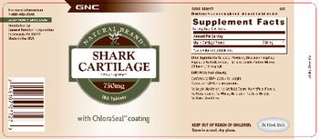 GNC Natural Brand Shark Cartilage 750 mg - supplement