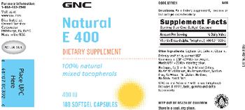GNC Natural E 400 - supplement
