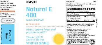 GNC Natural E 400 With Selenium - supplement