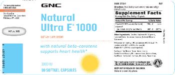 GNC Natural Ultra E 1000 - supplement