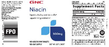 GNC Niacin 500 mg - supplement
