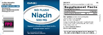 GNC No Flush Niacin 500 mg - supplement
