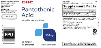 GNC Pantothenic Acid 500 mg - supplement
