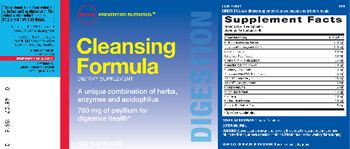 GNC Preventive Nutrition Cleansing Formula - supplement