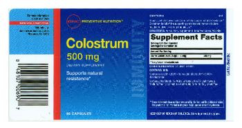 GNC Preventive Nutrition Colostrum 500 mg - supplement