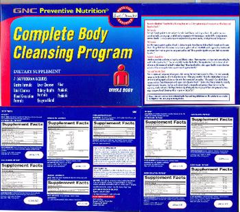 GNC Preventive Nutrition Complete Body Cleansing Program Blood Circulation - PM Packet - supplement