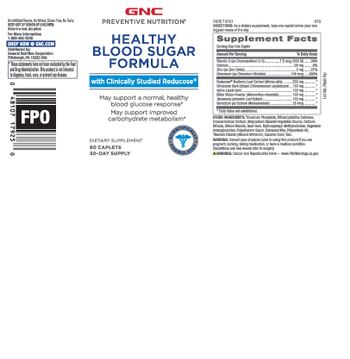 GNC Preventive Nutrition Healthy Blood Sugar Formula - supplement