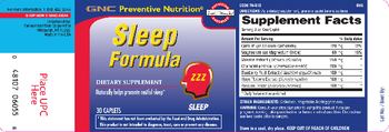 GNC Preventive Nutrition Sleep Formula - supplement
