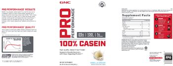 GNC Pro Performance 100% Casein Vanilla Cream - supplement