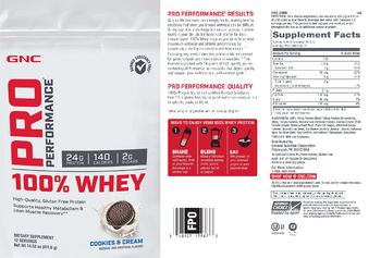 GNC Pro Performance 100% Whey Cookies & Cream - supplement