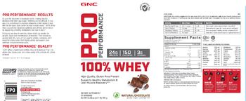 GNC Pro Performance 100% Whey Natural Chocolate - supplement