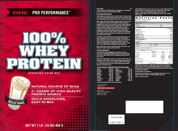GNC Pro Performance 100% Whey Protein Powdered Drink Mix Chocolate Caramel - 